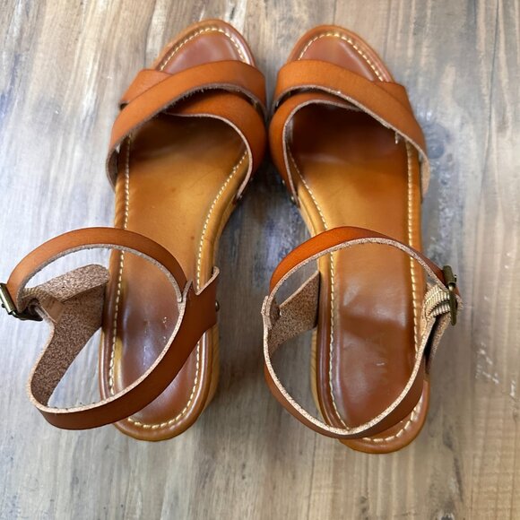 MIA Brown Block Heels Jullia Ankle Strap Brown Faux Leather Size 10 - Picture 6 of 8